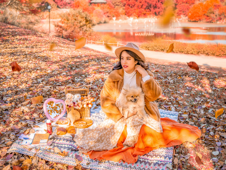 neutral beige brown and orange fall korean fashion outfits with