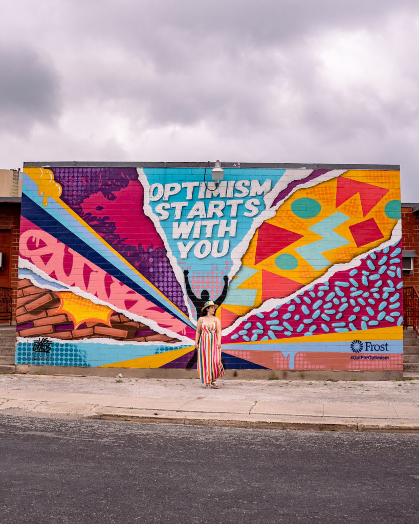 optimism by frost bank mural san antonio