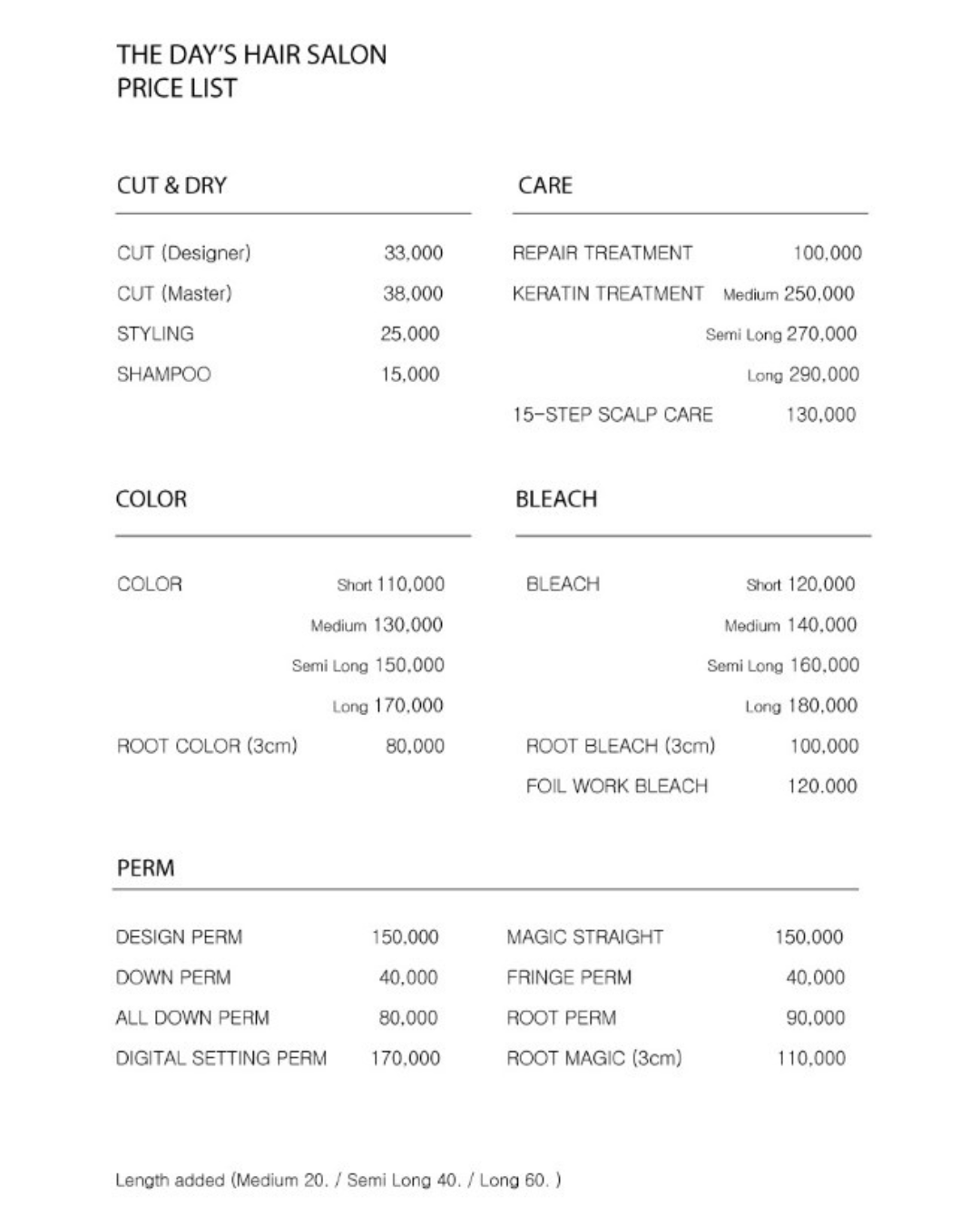 the-days-hair-salon-price-sheet